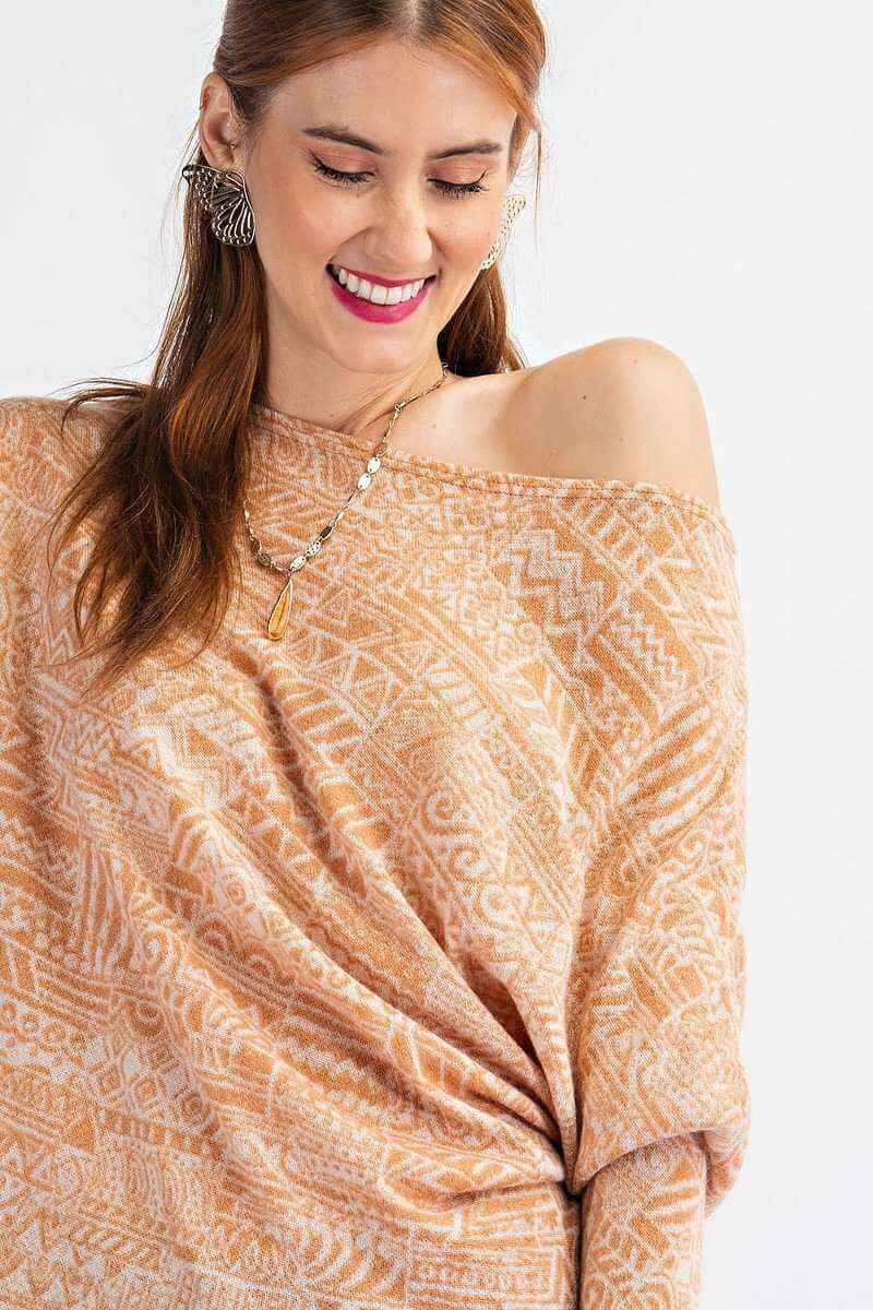 Tribal Printed Knit Top - The Diva Goddess