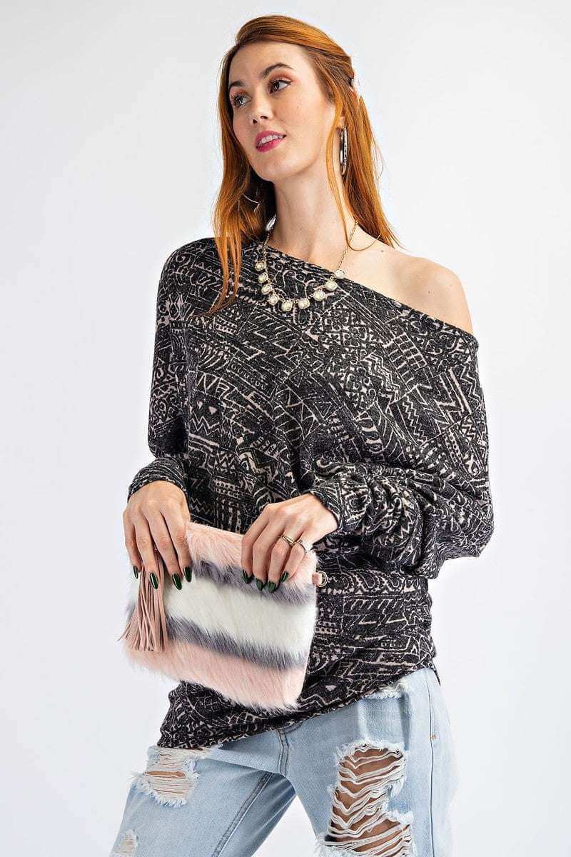 Tribal Printed Knit Top - The Diva Goddess