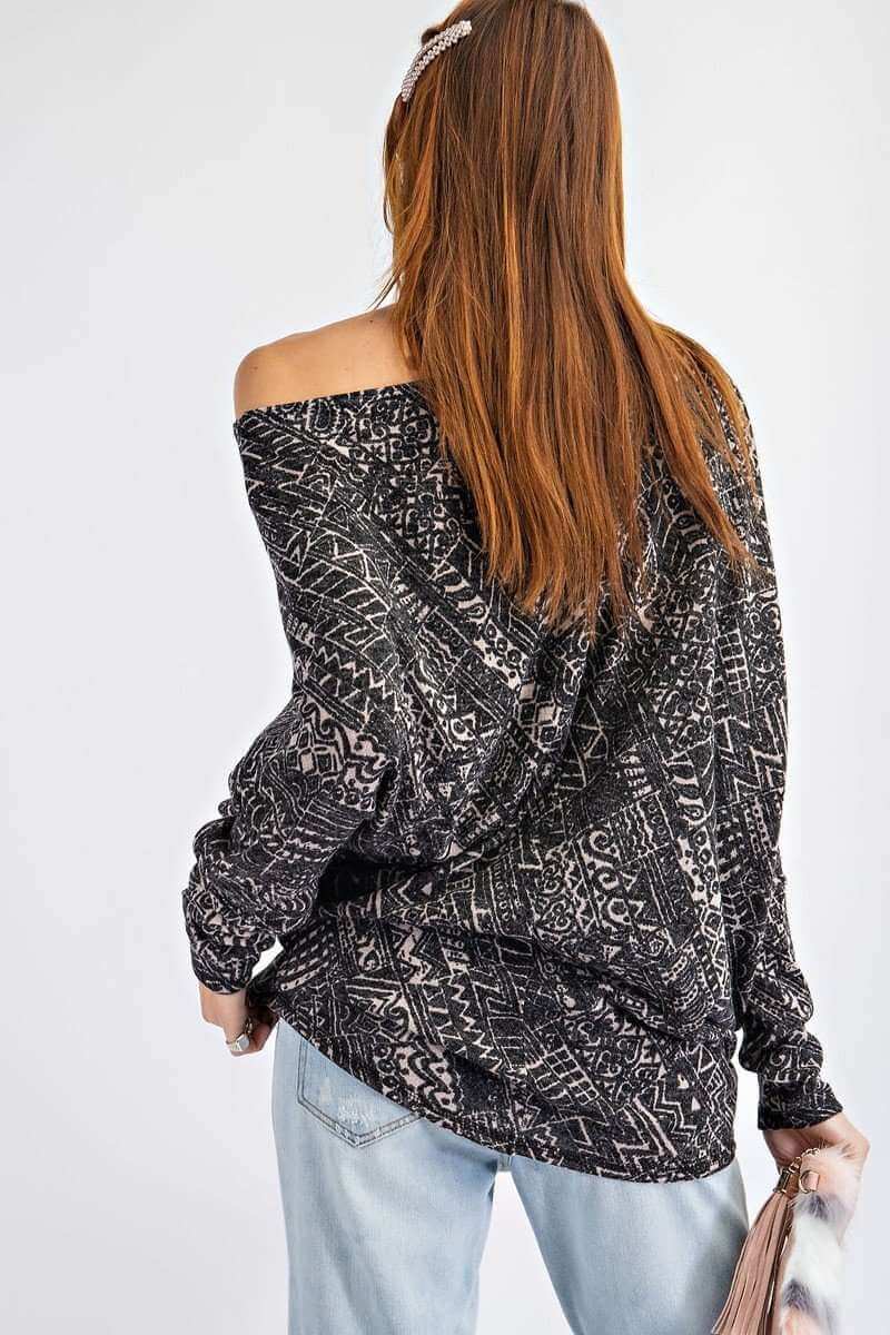 Tribal Printed Knit Top - The Diva Goddess