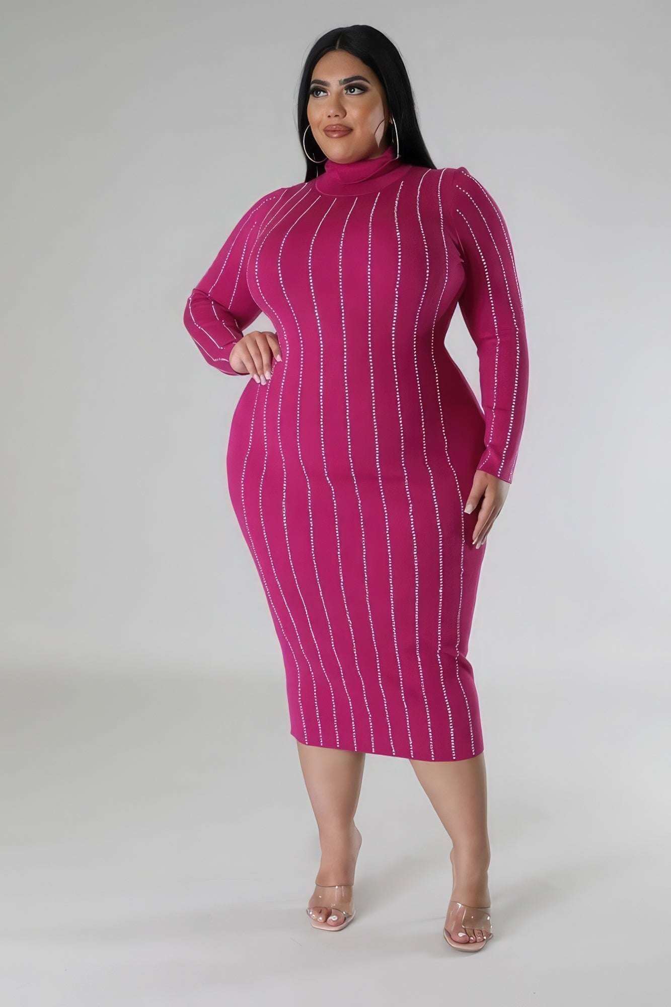 Turtle Neck Stretch Dress - The Diva Goddess