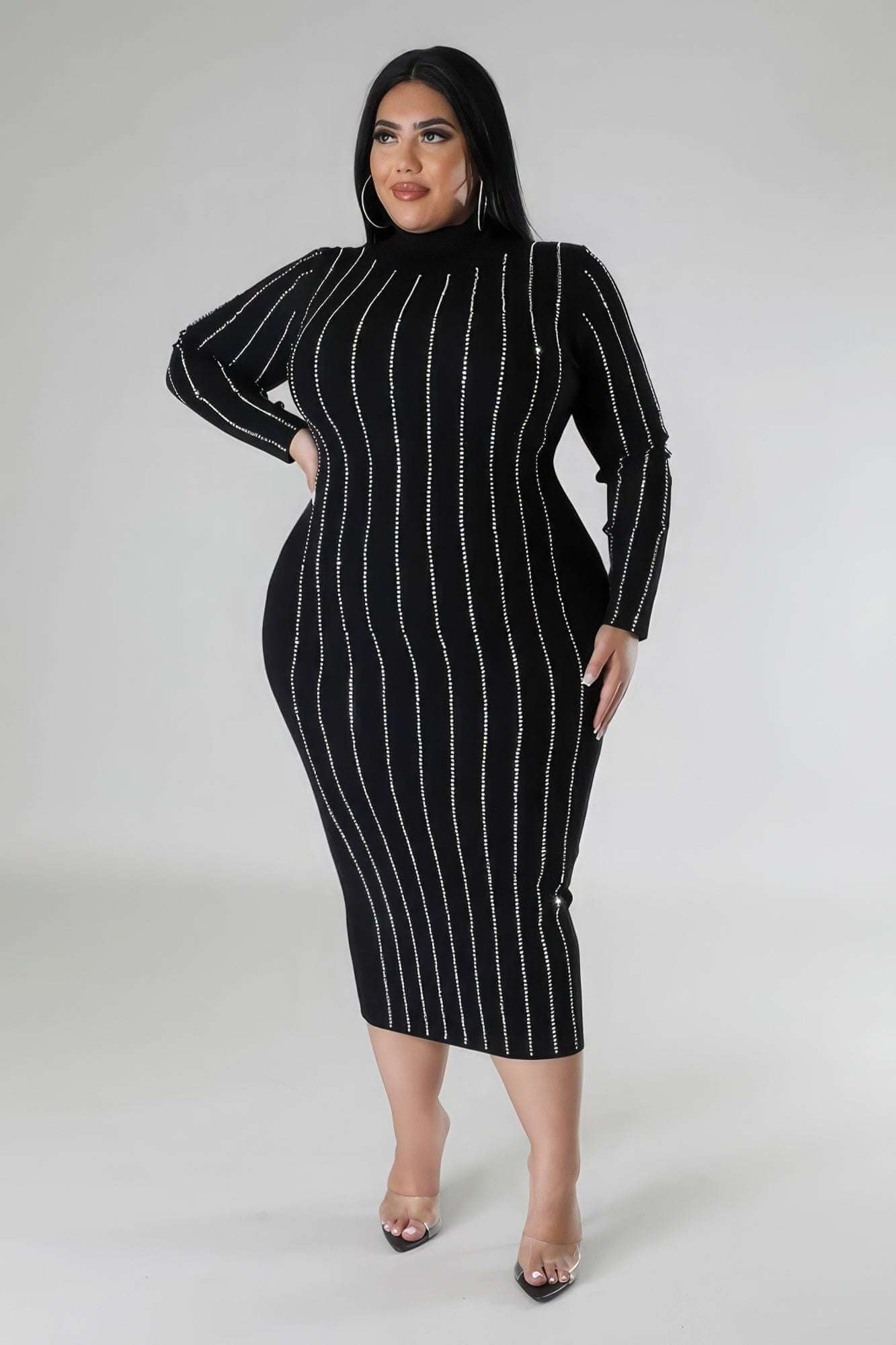 Turtle Neck Stretch Dress - The Diva Goddess