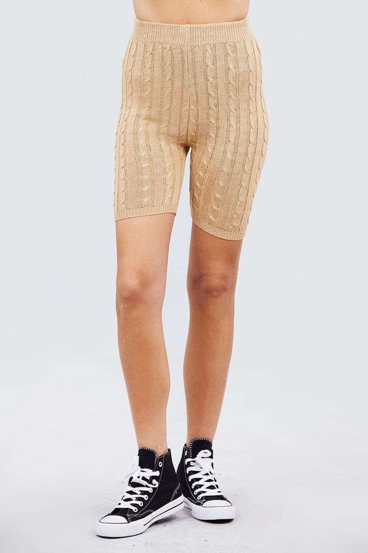 Twisted Effect Bermuda Length Sweater Shorts - The Diva Goddess