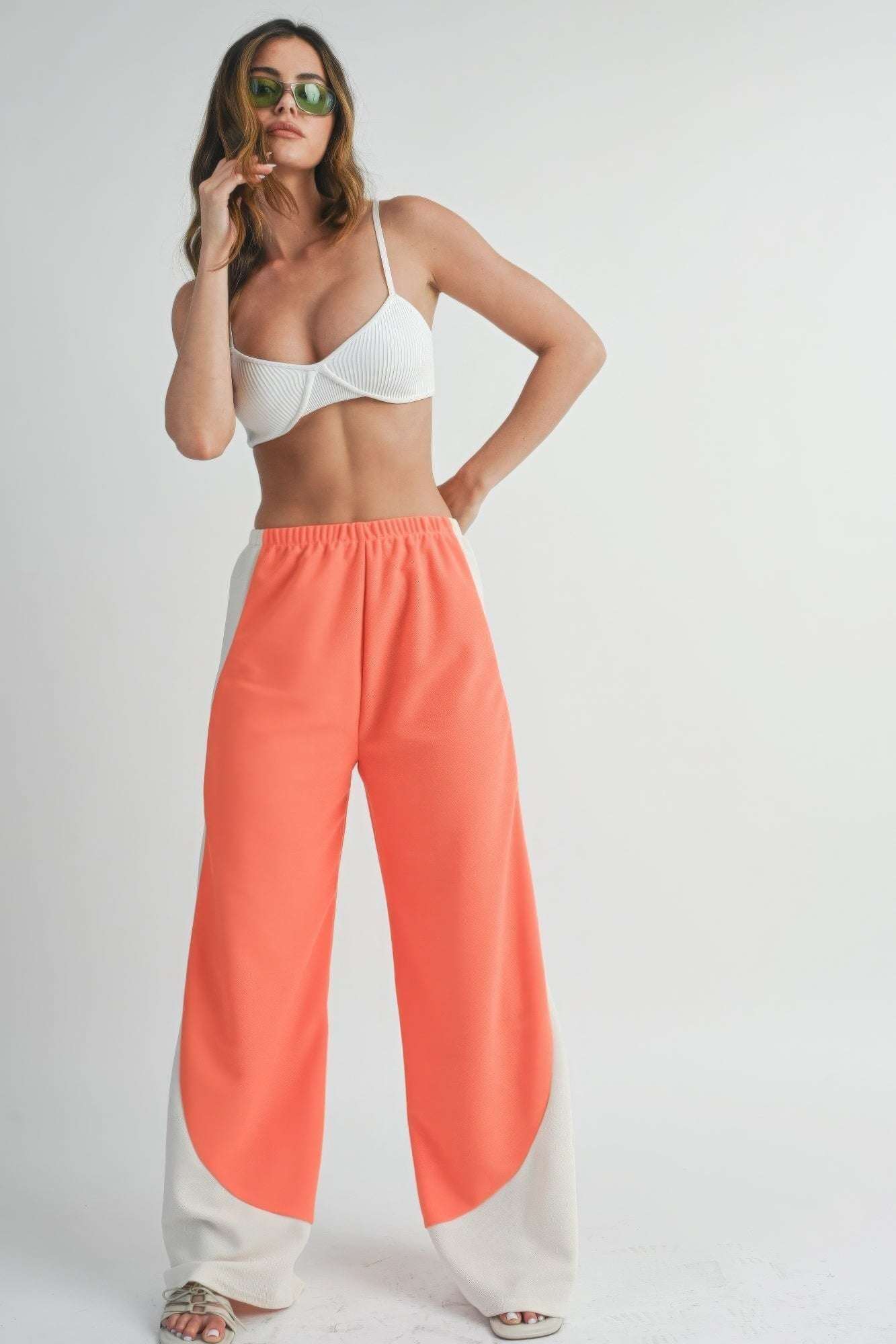 Two Toned Wide Leg Pants - The Diva Goddess