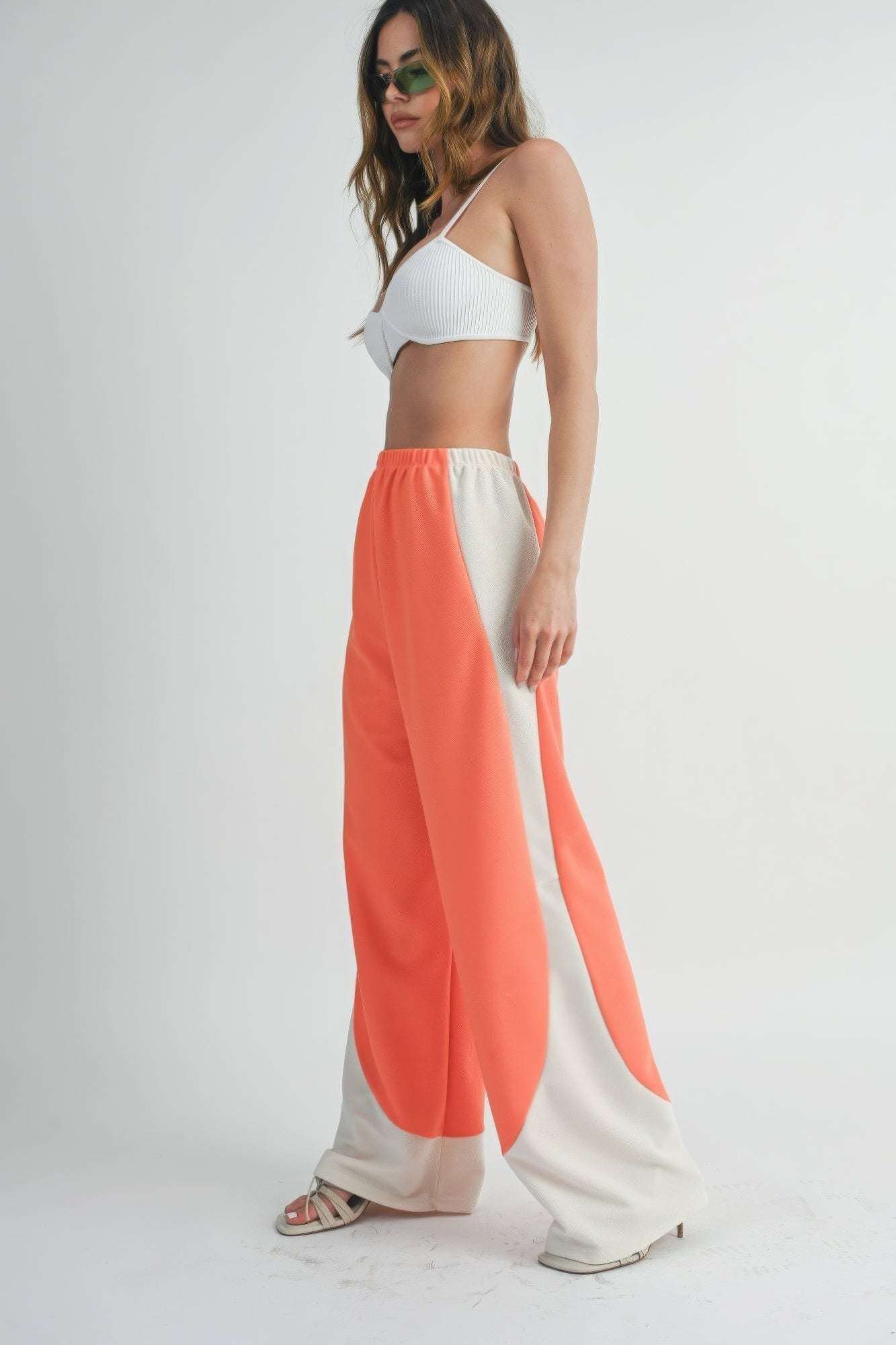 Two Toned Wide Leg Pants - The Diva Goddess