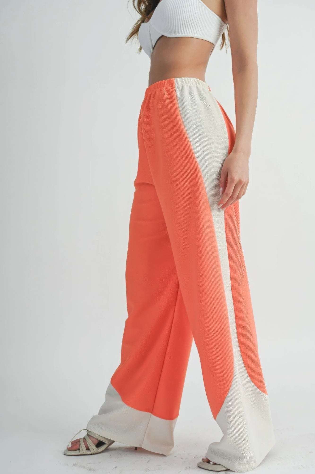 Two Toned Wide Leg Pants - The Diva Goddess