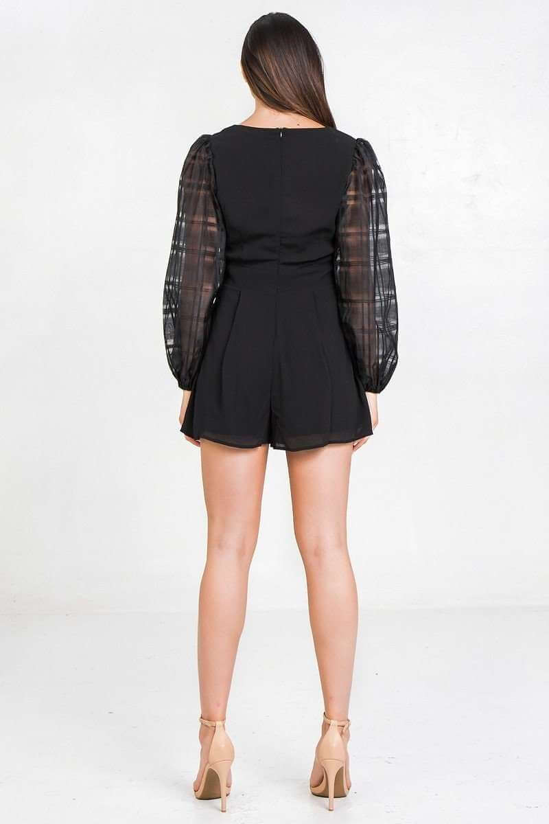 V Neckline Solid Romper - The Diva Goddess