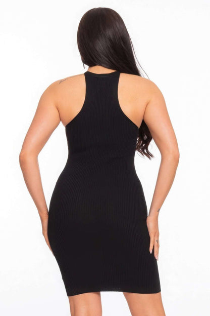 Varigated Rib Sleeveless Dress - The Diva Goddess