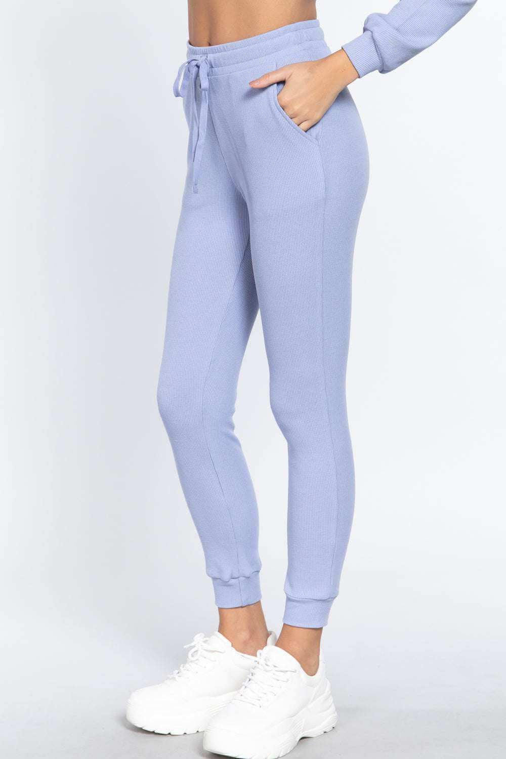 Waist Band Side Pocket Thermal Pants - The Diva Goddess