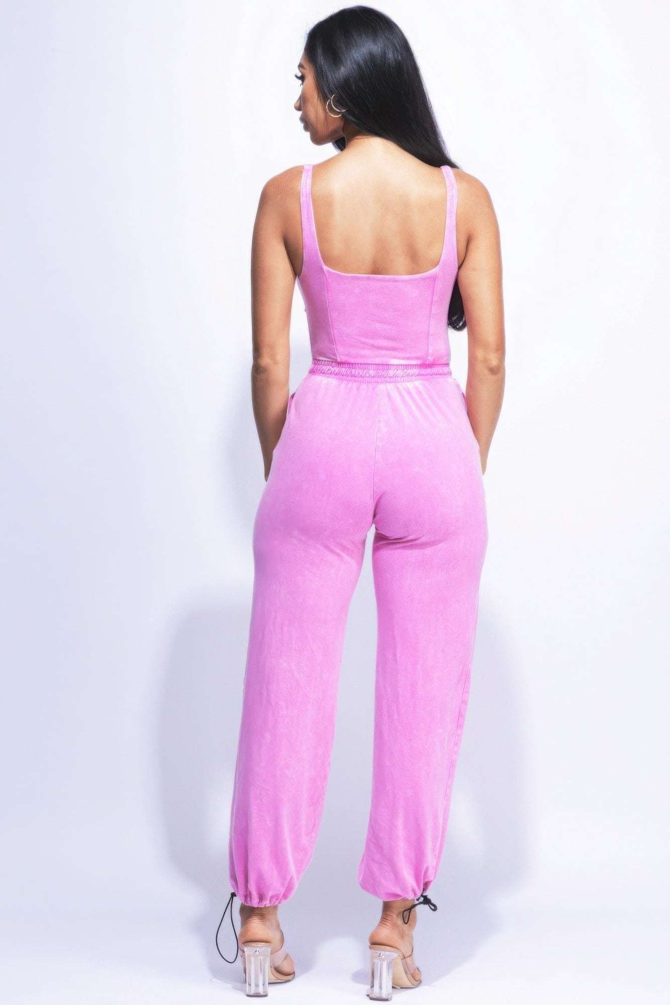 Washed Jumpsuit With Adjustable Ankle - The Diva Goddess