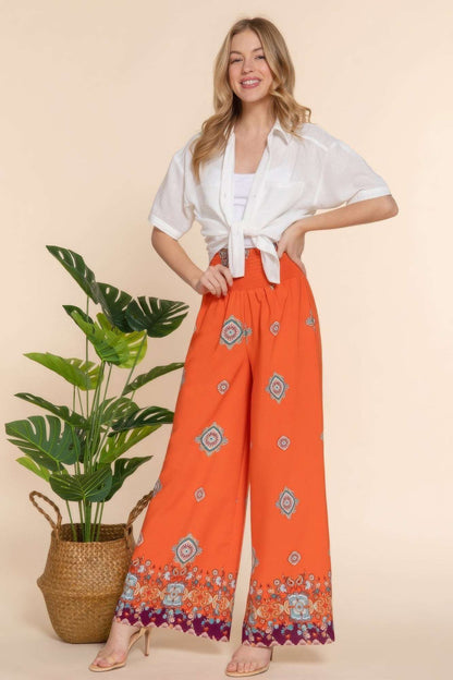 Border print pants - The Diva Goddess