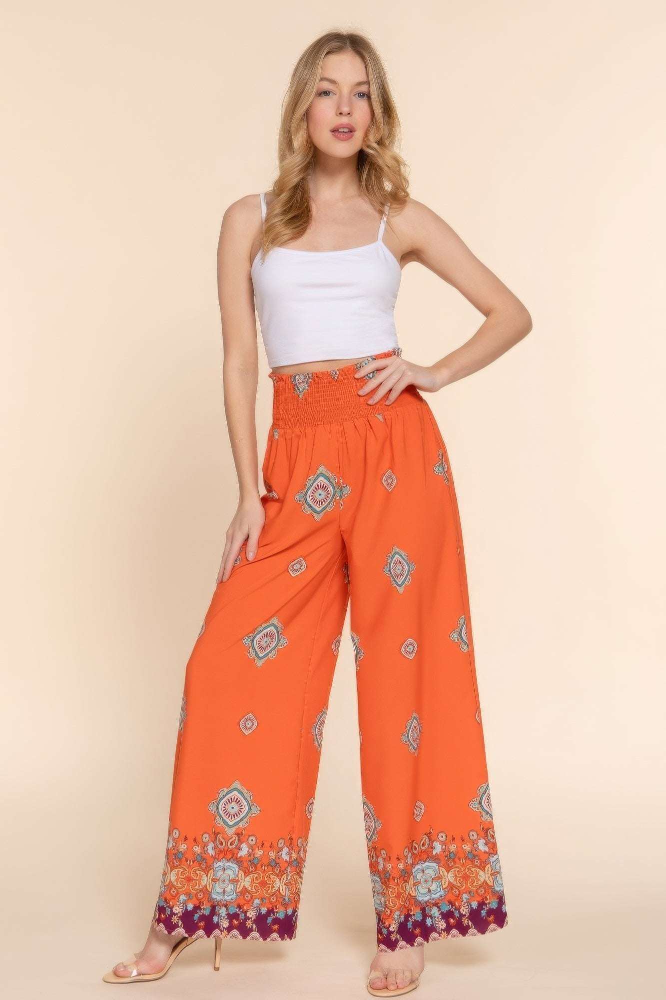 Border print pants - The Diva Goddess