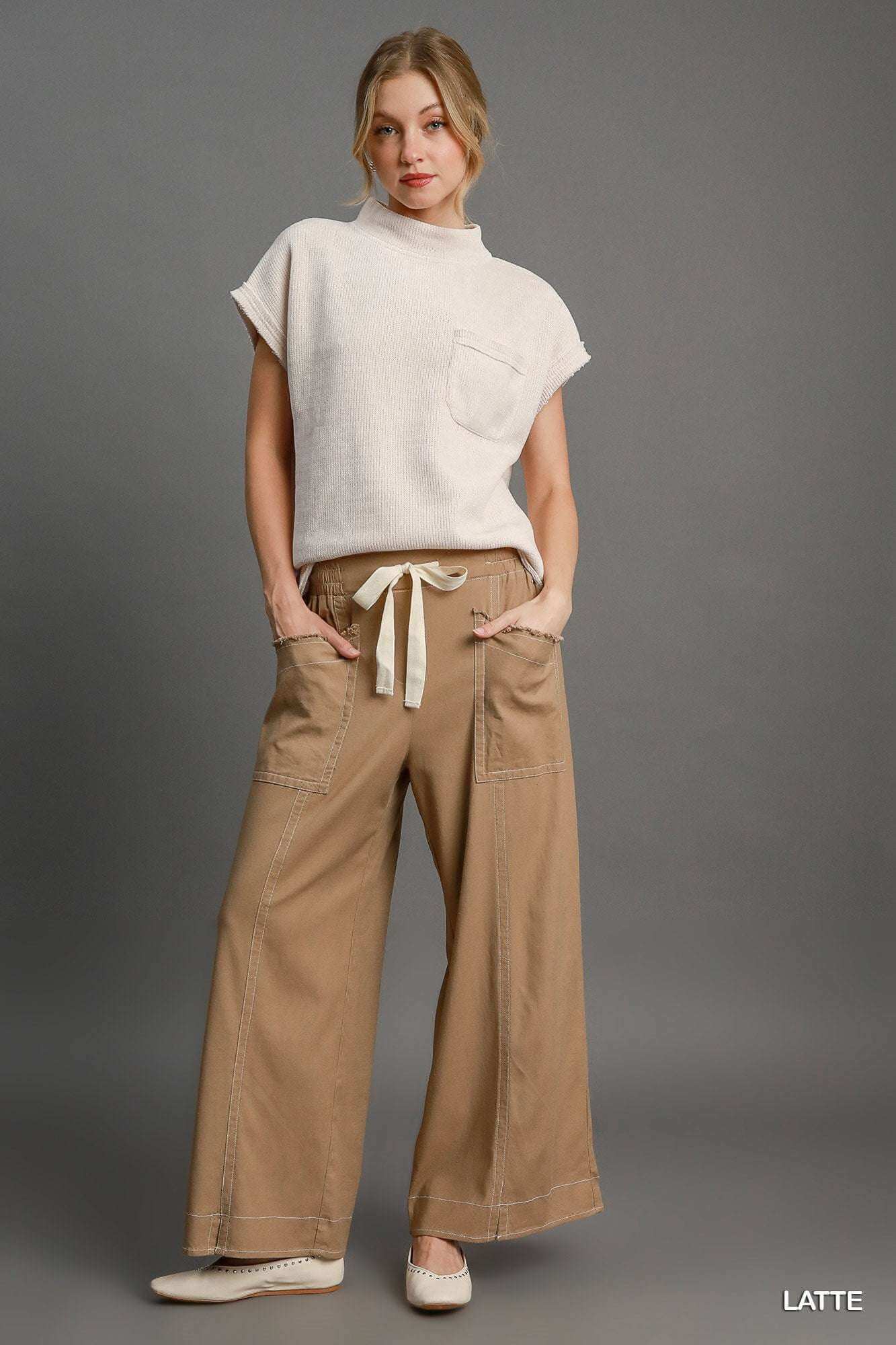 Wide Leg Pull On Pants - The Diva Goddess