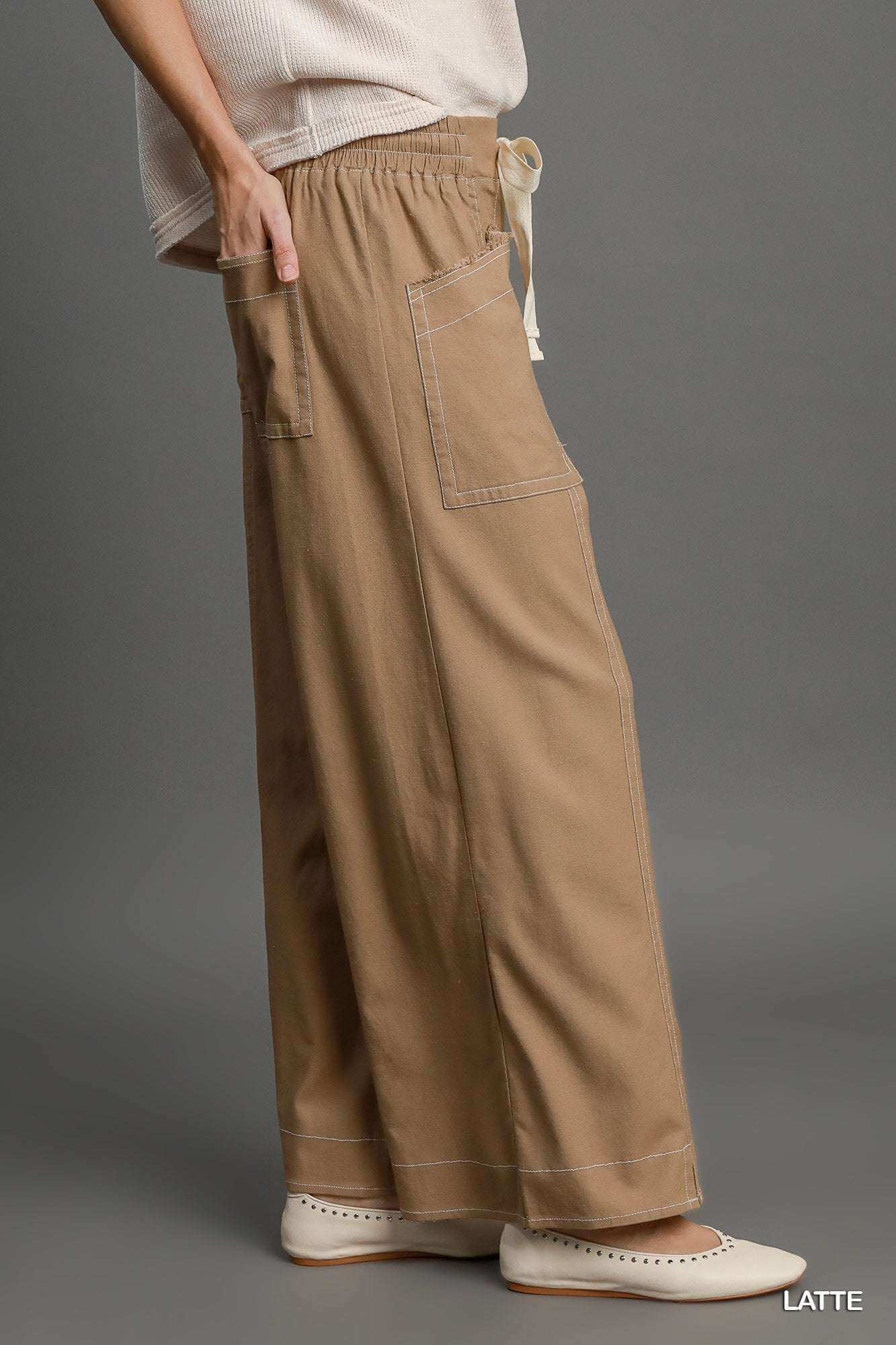 Wide Leg Pull On Pants - The Diva Goddess