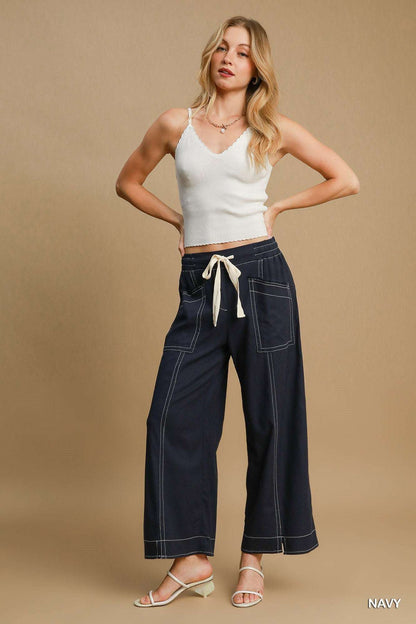 Wide Leg Pull On Pants - The Diva Goddess