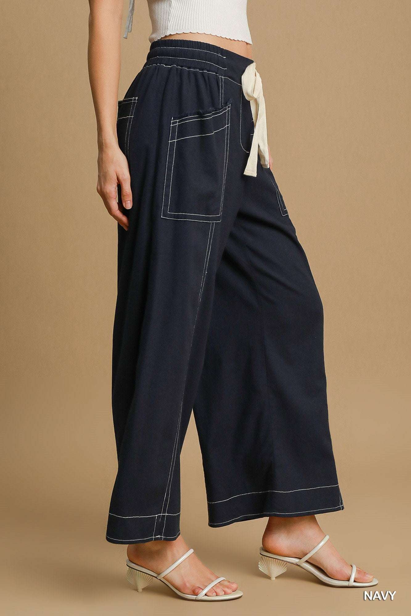 Wide Leg Pull On Pants - The Diva Goddess