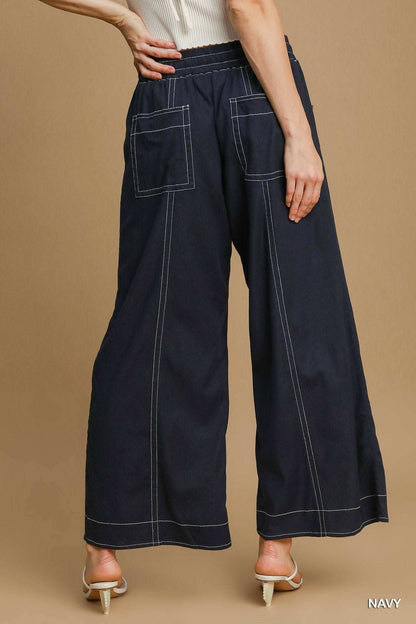 Wide Leg Pull On Pants - The Diva Goddess