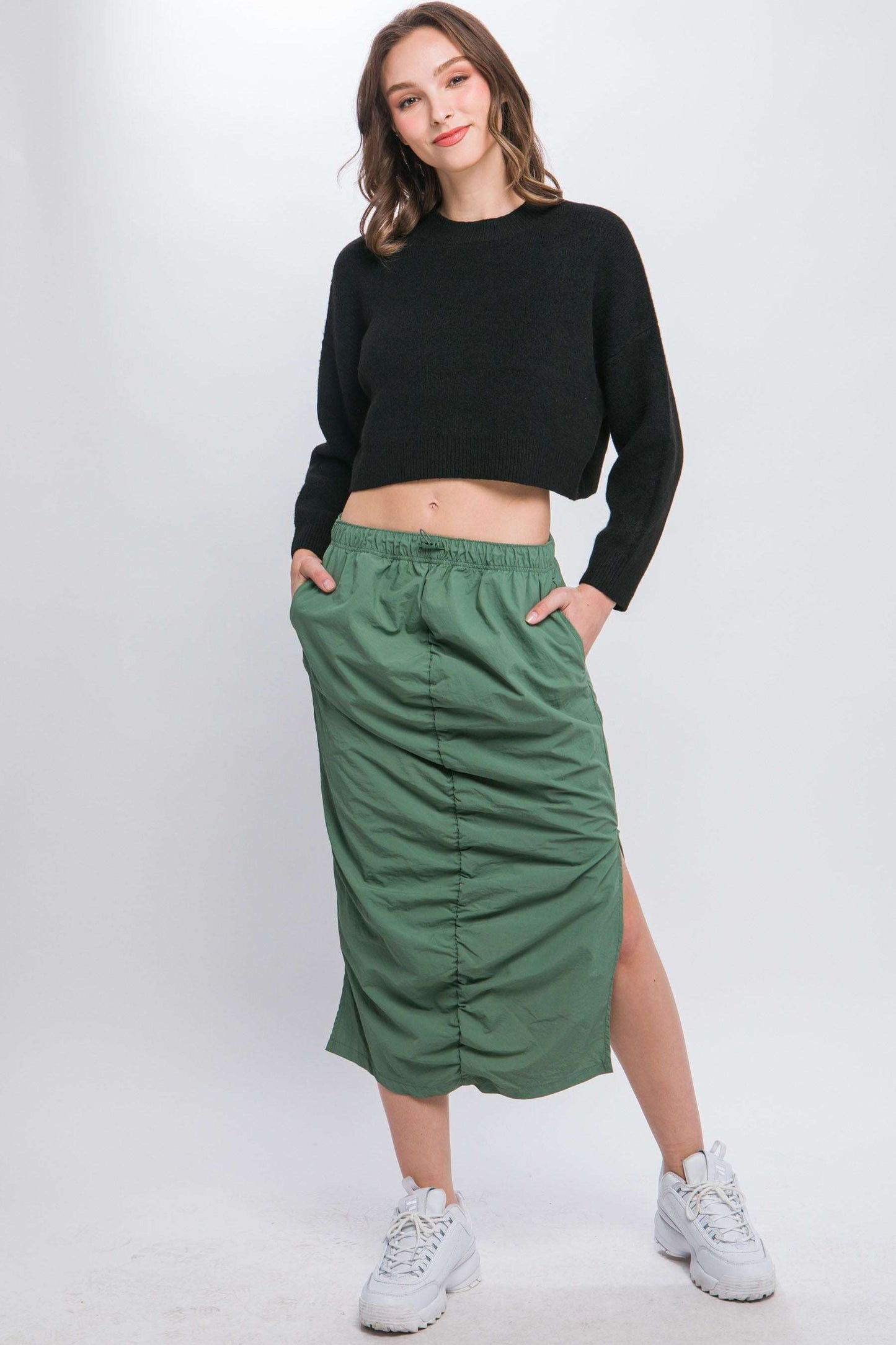 Wool Blend Cropped Sweater Top - The Diva Goddess