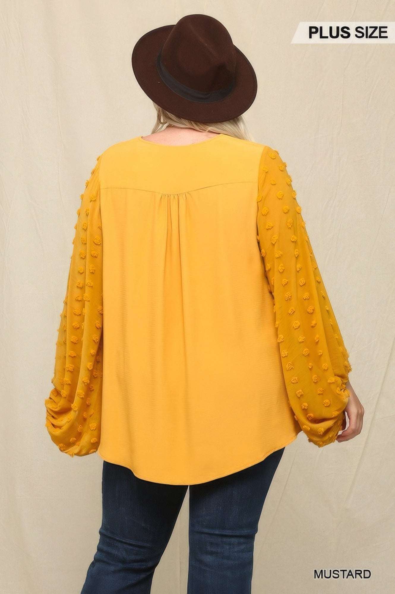 Woven And Textured Chiffon Top With Voluminous Sheer Sleeves - The Diva Goddess