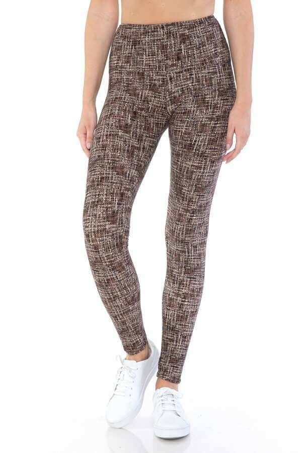 Yoga Style Banded Lined Multi Printed Knit Legging With High Waist - The Diva Goddess