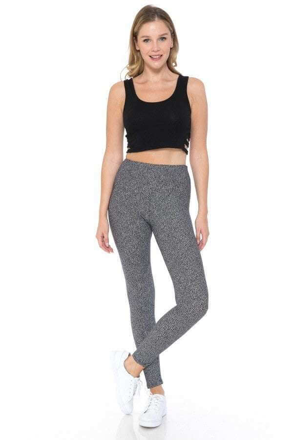 Yoga Style Banded Lined Multi Printed Knit Legging With High Waist - The Diva Goddess