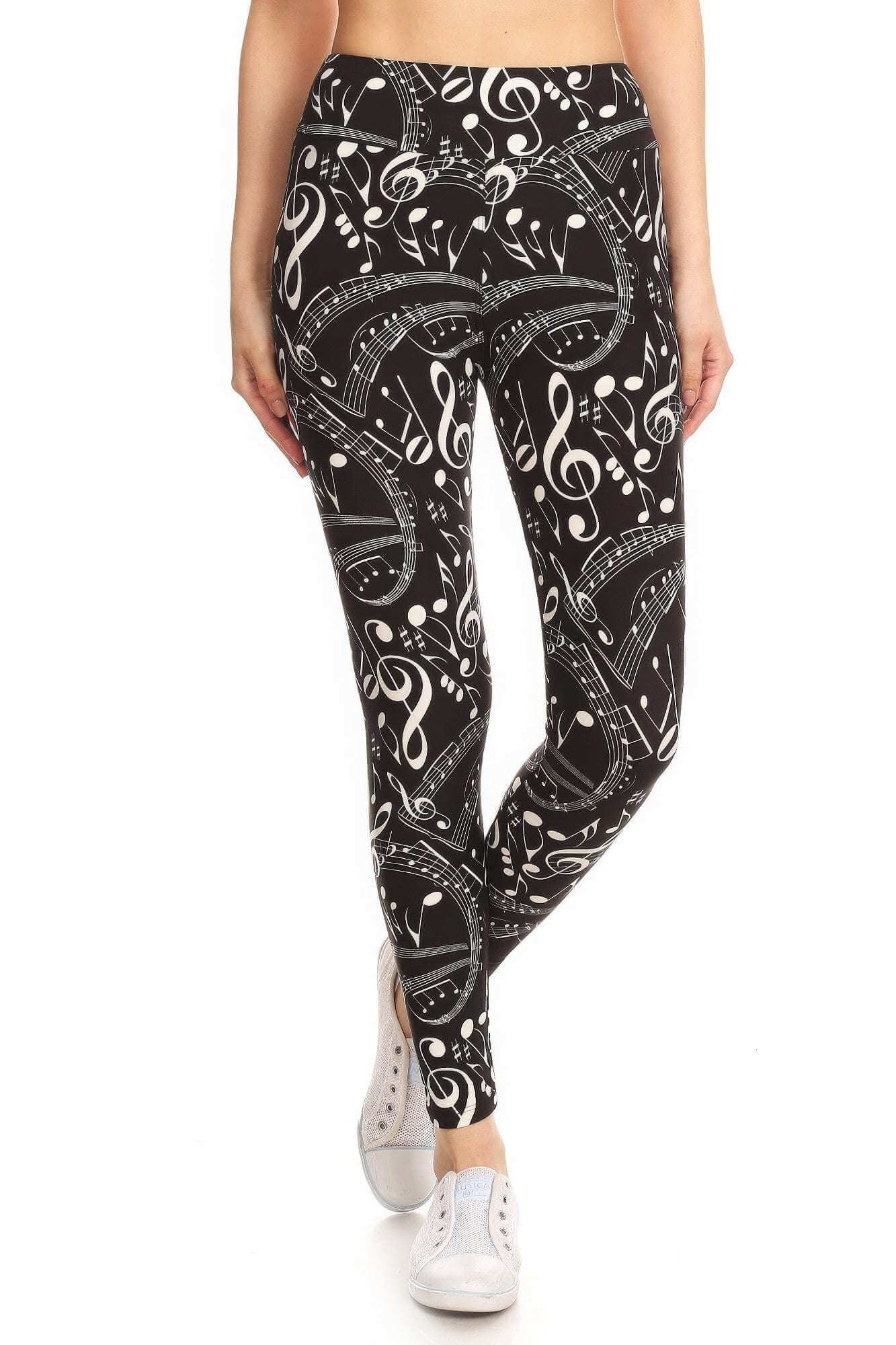 Music note print leggings - The Diva Goddess