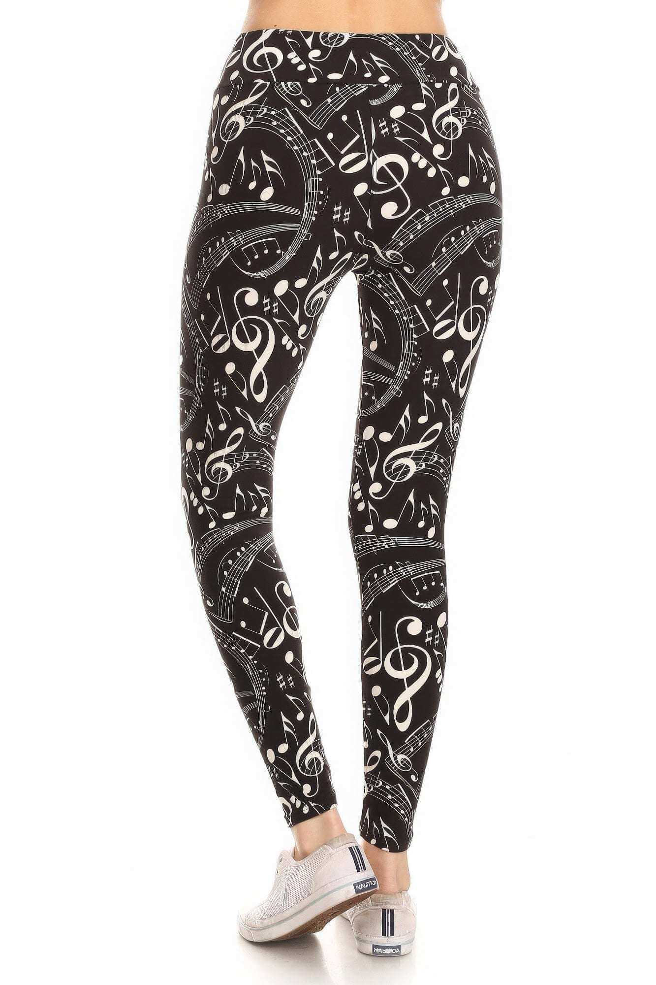 Music note print leggings - The Diva Goddess