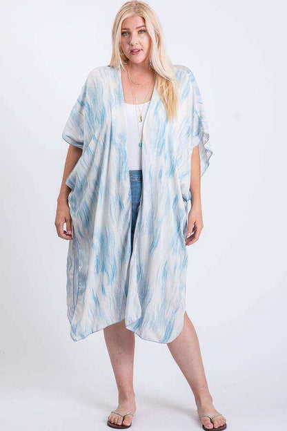 Zebra Print Short Sleeve Maxi Kimono - The Diva Goddess