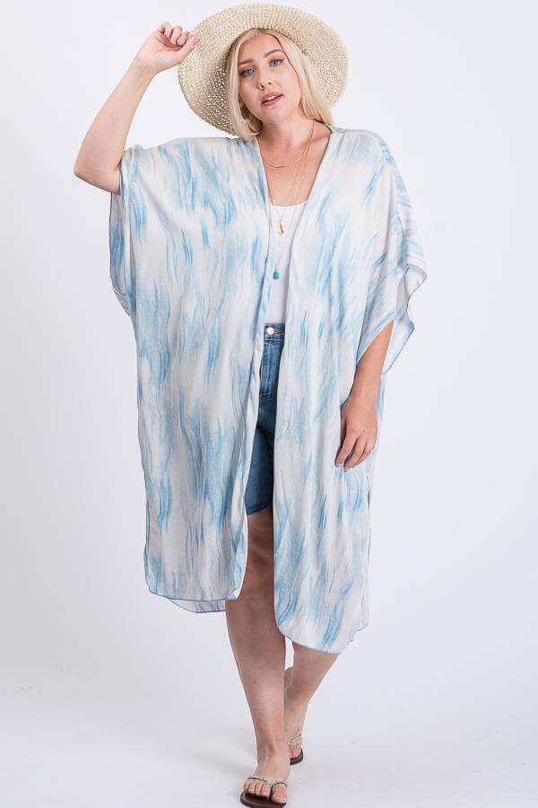 Zebra Print Short Sleeve Maxi Kimono - The Diva Goddess