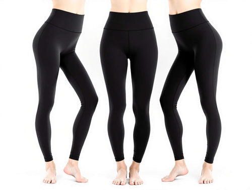 Power Move Leggings in black, high-rise compression leggings for women’s fitness fashion and stylish gymwear.