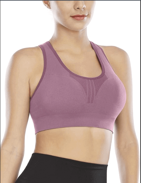 Power Move Sports Bra in soft purple offers high support for workouts and stylish gymwear for confident women.